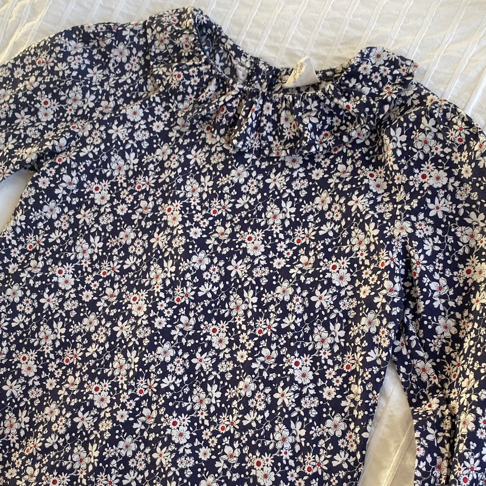 Floral Navy Blue Girls 4-5T Blouse
